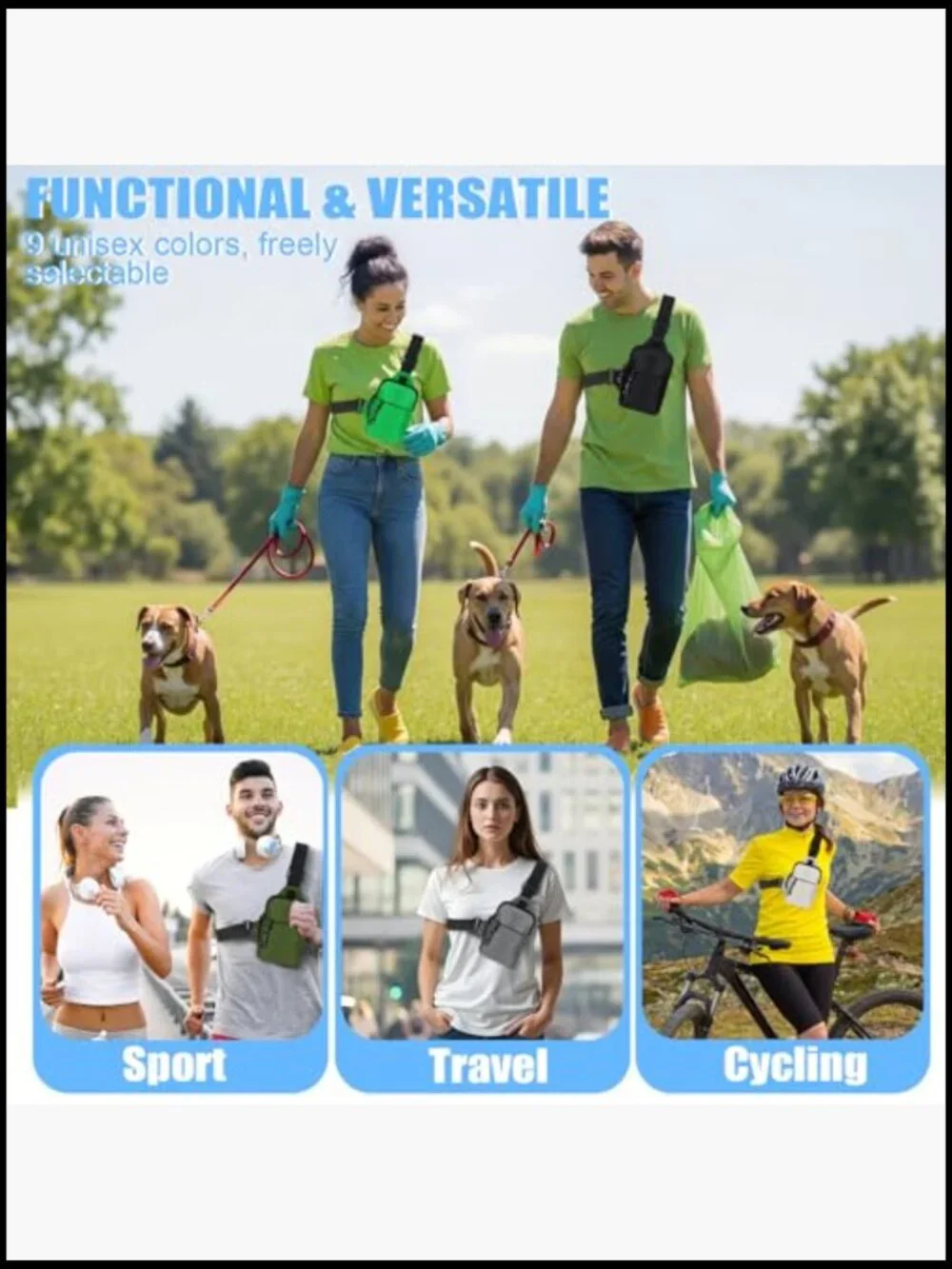 9 Pack Mini Sling Bags Waterproof Crossbody Backpack Travel Daypack Men Women